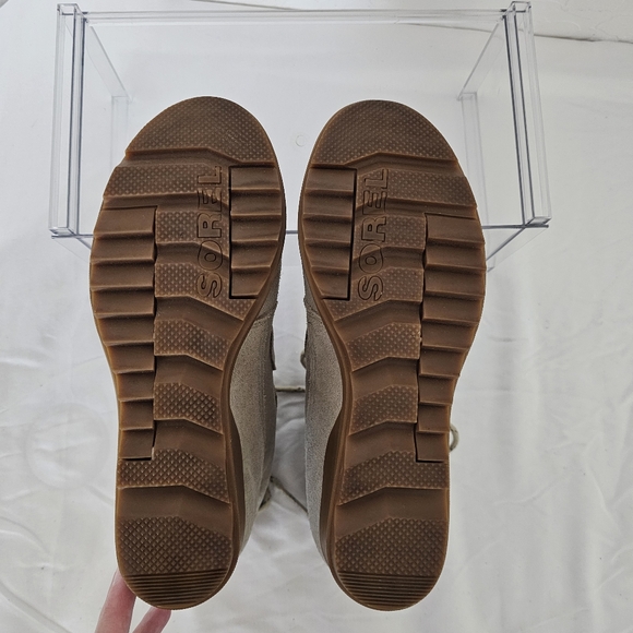 Sorel Evie Lace-Up Wedge Boots Women's Size 8 Waterproof Suede - Picture 4 of 13